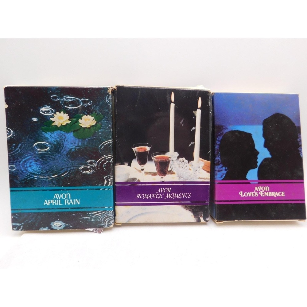 Set of 3 Vintage Avon Scent Cartridges April Rain Romantic Moments Loves Embrace